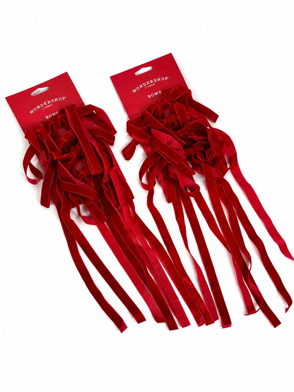 🎄 Bundle of 2 Packs Wondershop Red Velvet Bows • New With Tags • Holiday Decor